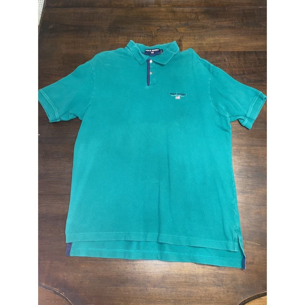Vintage Polo Ralph Lauren Polo Sport Green Collared Shirt - XL